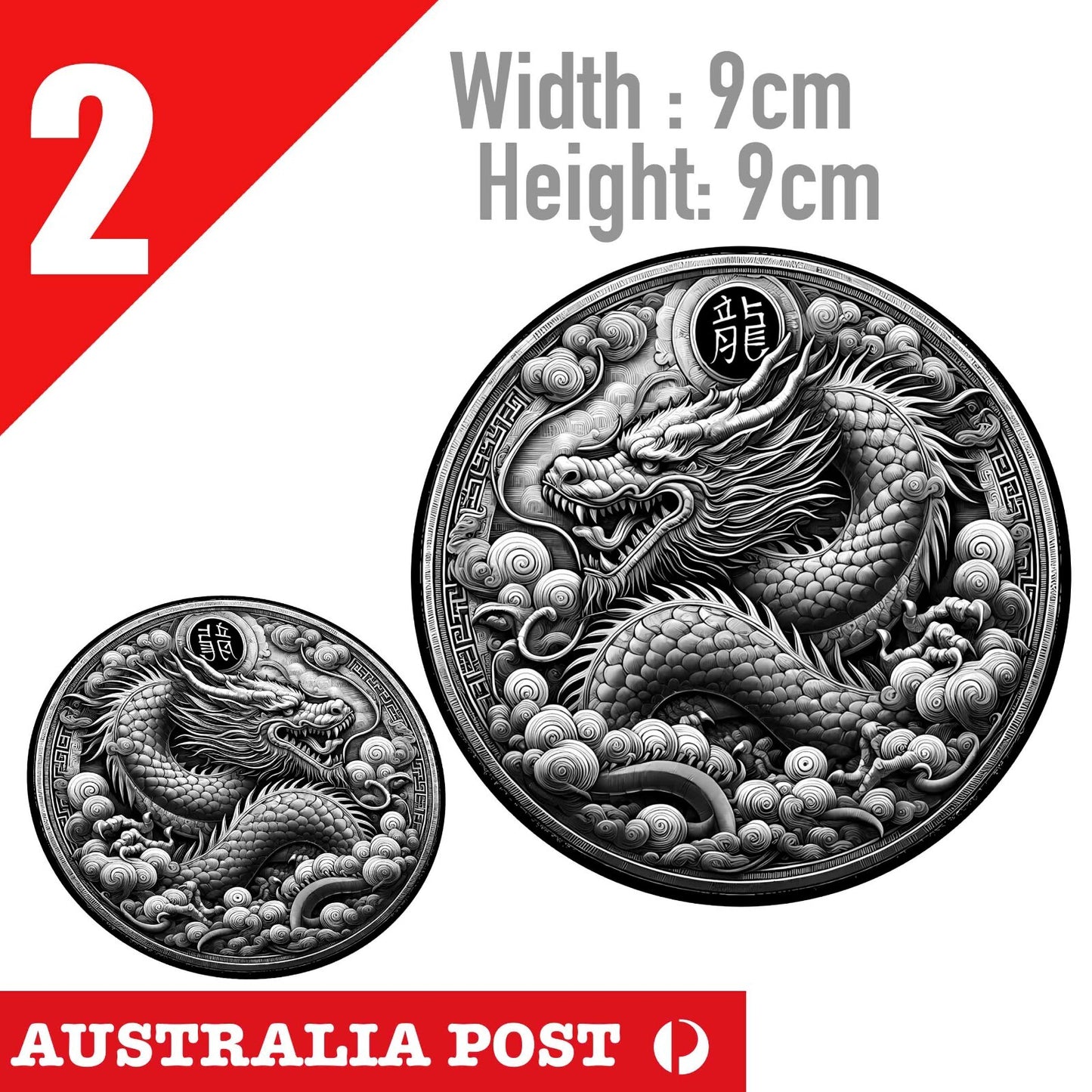 Celtic Dragon, Silver DRAGON  Stickers