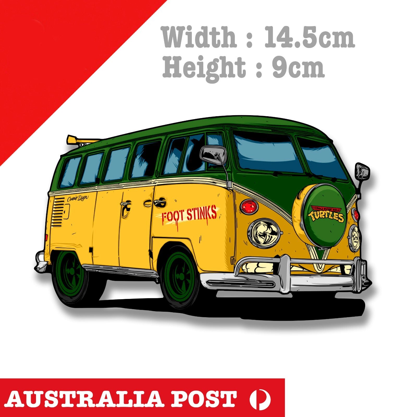 Teenage Mutant Ninja Turtles Bus, The Party Wagon Bus Cartoon Sticker