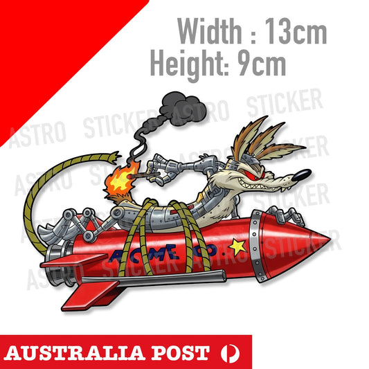 Road Runner Wile E. Coyote funny Laptop , Car  Robot Funny Sticker