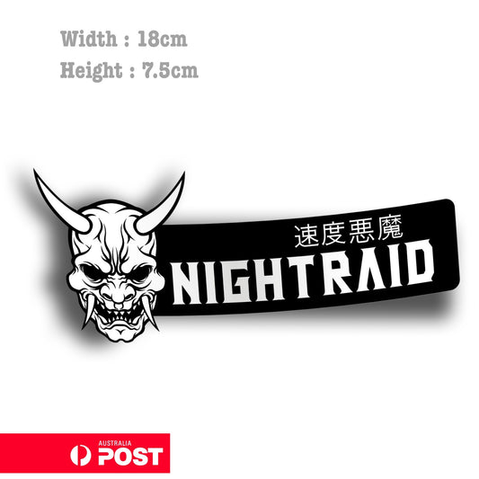 Oni Mask Japan Night RAID JDM Car Vinyl  Sticker 