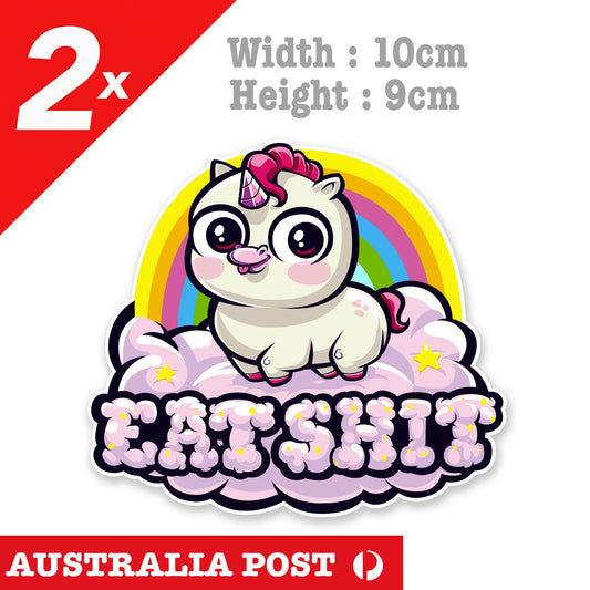 CUTE Rude Rainbow Unicorn, Rude Funny Sticker