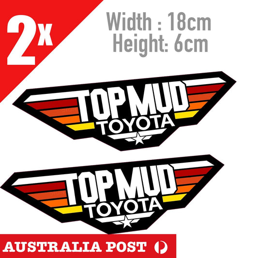 Toyota TRD TOP MUD Badge, 4x4, Hilux, 4WD, Off Road Top Gun Style Sticker
