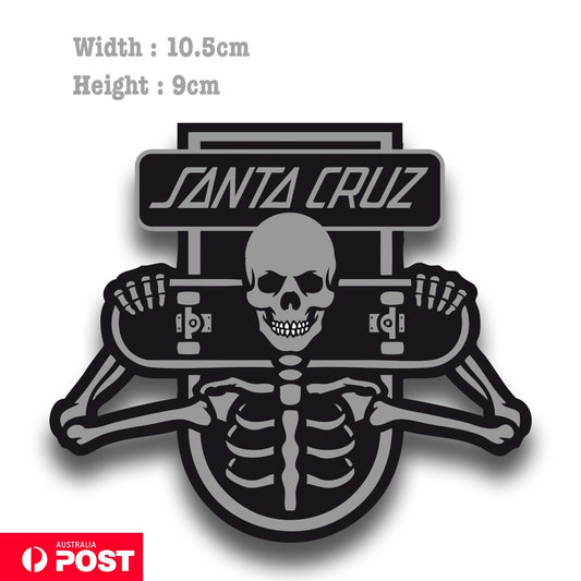 Santa Cruz Skeleton Skateboard Skull Logo Laptop Decal Sticker