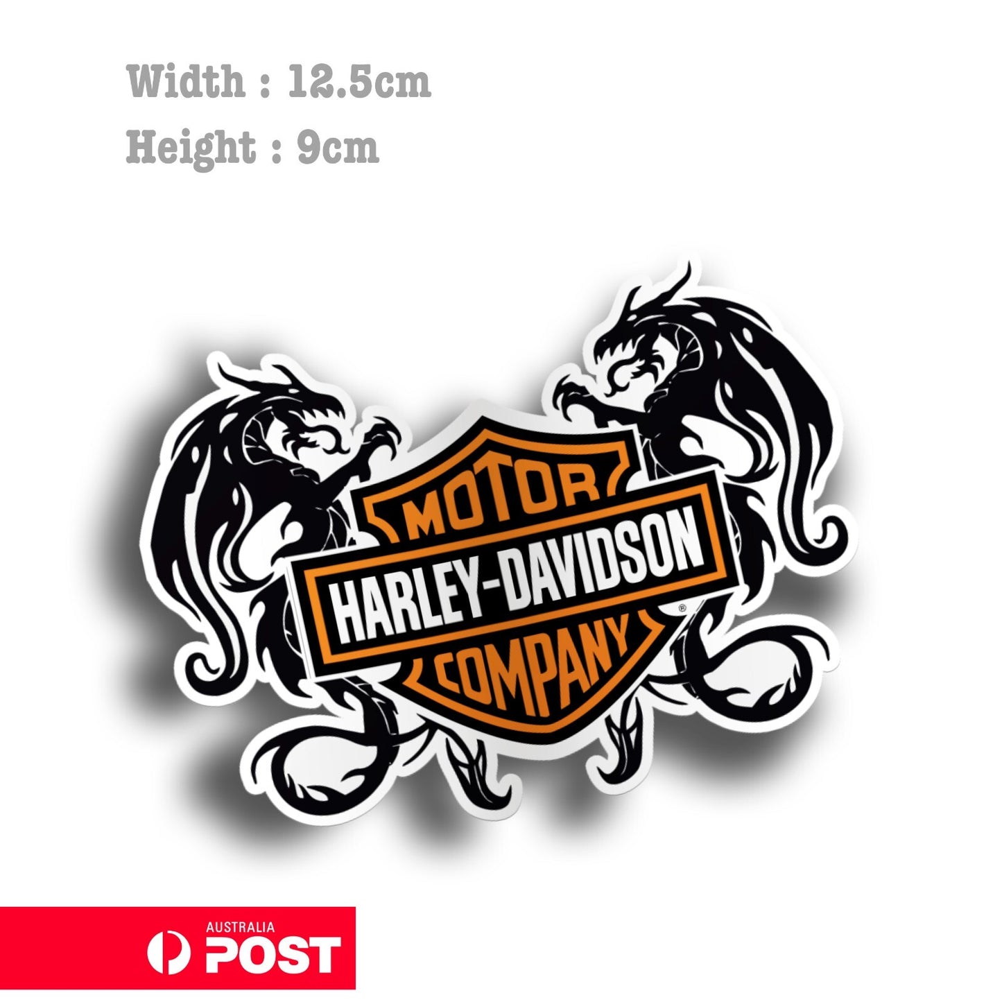 Harley Davidson Logo Motorcycle with Dragons Decal Sticker 