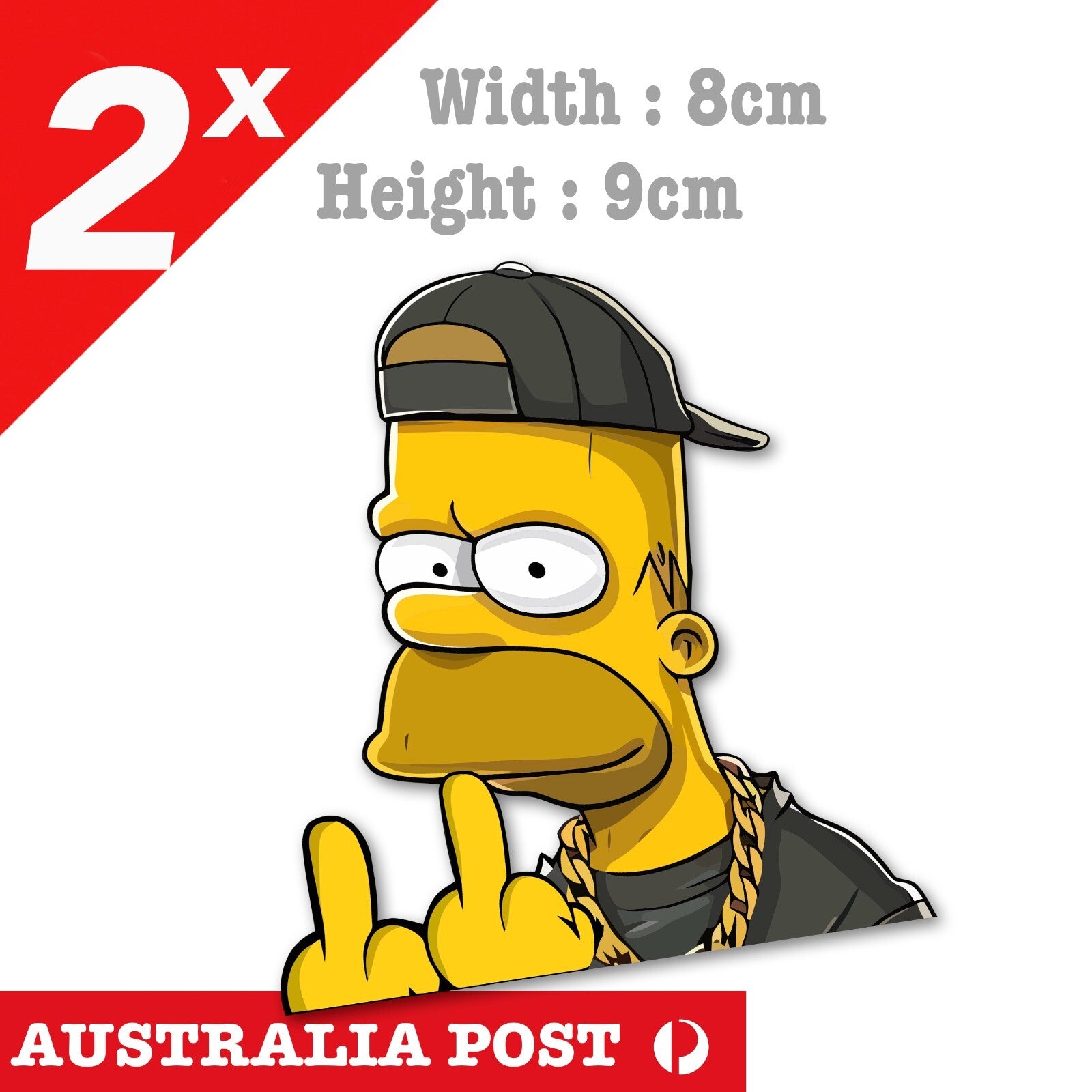 The Simpson, Homer middle Finger Funny Car Window Sticker