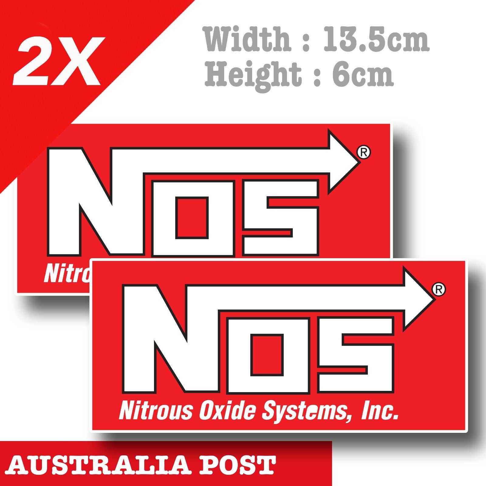 NOS Nitrous Oxide Systems Logo Vintage  Sticker