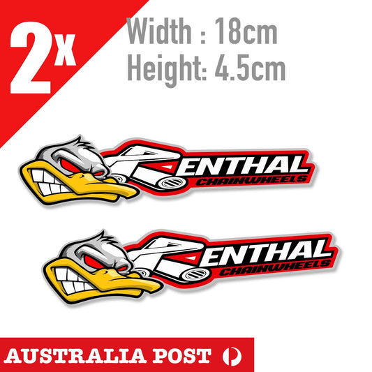 Renthal Chainwheels Logo, Motorcycle, Dirt Bike Banner Angry Head Stickers