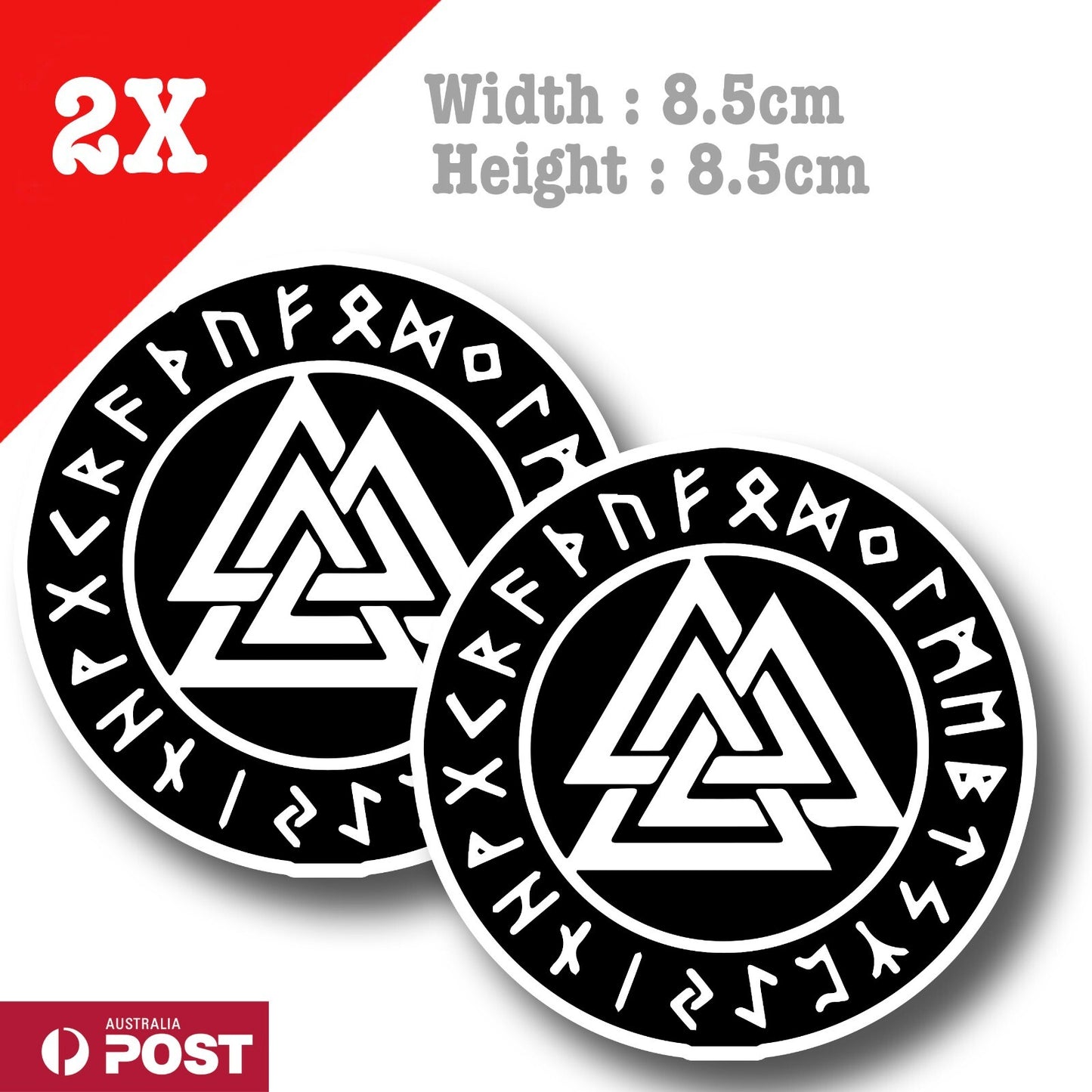 Odin Viking Age Valknut Runes Norse mythology badge Vinyl  Sticker