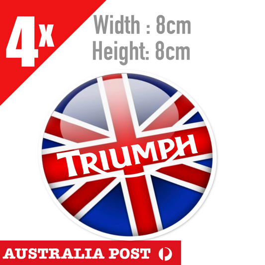 Motorcycle Triumph round Flag Laptop , Car  Decal Sticker