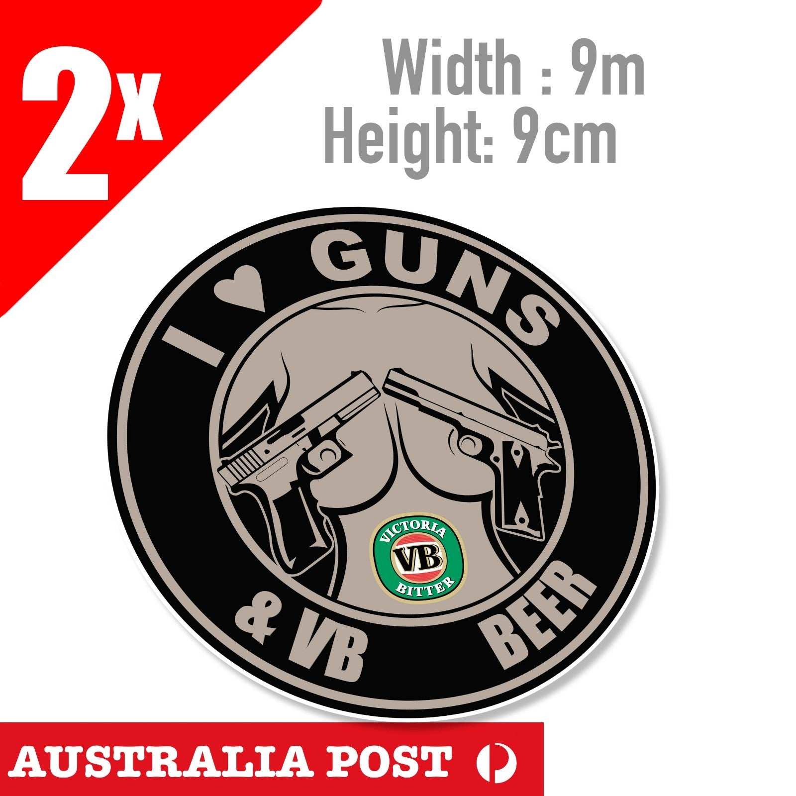 VB Logo Sticker Suit Bar Camping Victoria Bitter , Guns & Titties Funny  Sticker