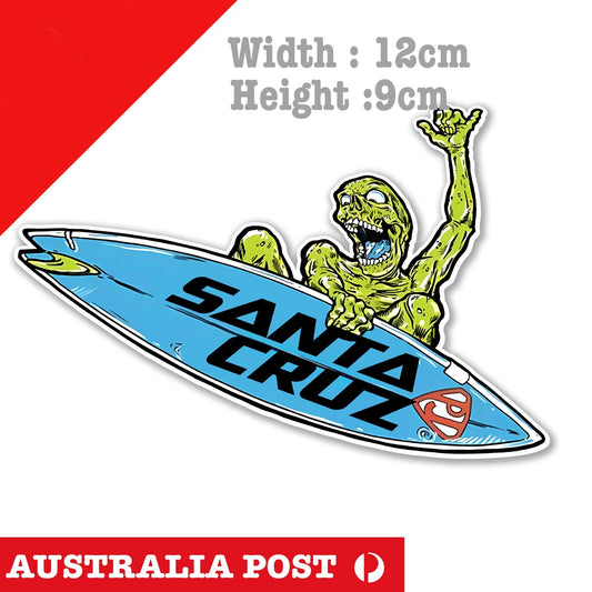 SANTA CRUZ Logo Surfer SKull, Beach, 4x4, Off Road Sticker