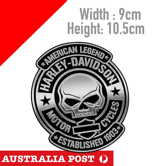 Harley Davidson Motorcycle Skull Head, Helmet, Fuel Tank, Logo Sticker