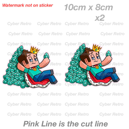 MINECRAFT STEVE KING Funny Vinyl Sticker