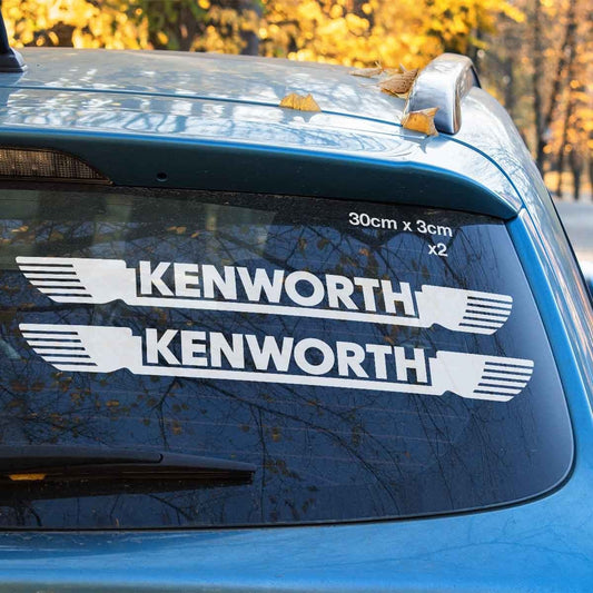 Share Kenworth Truck WING Banner Logo Style, Kenworth Truck 2x Stickers