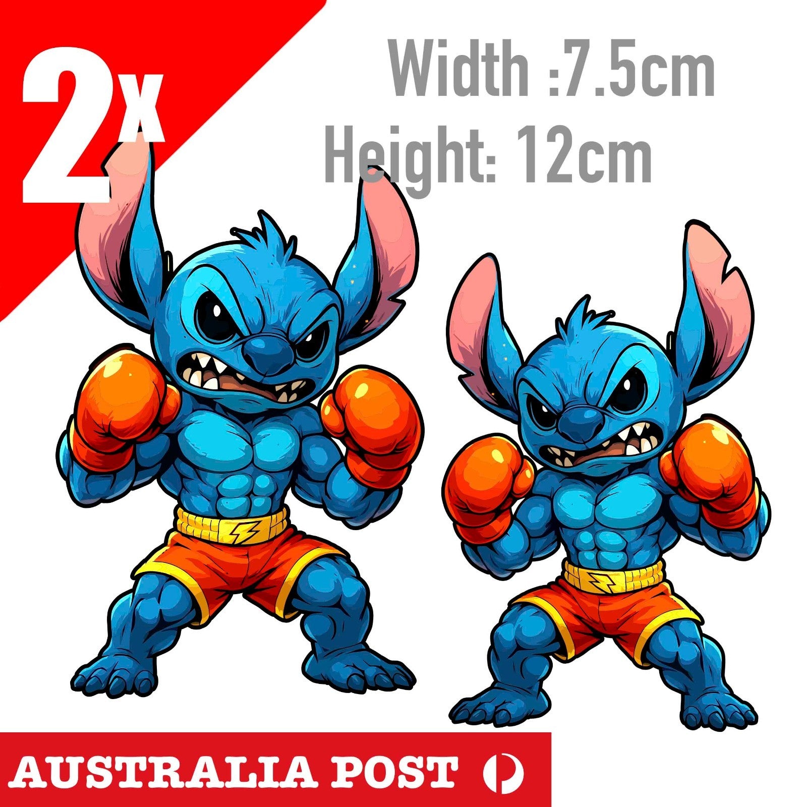 Disney  Lilo & Stitch Cartoon Character Angry Stitch Boxer Stickers