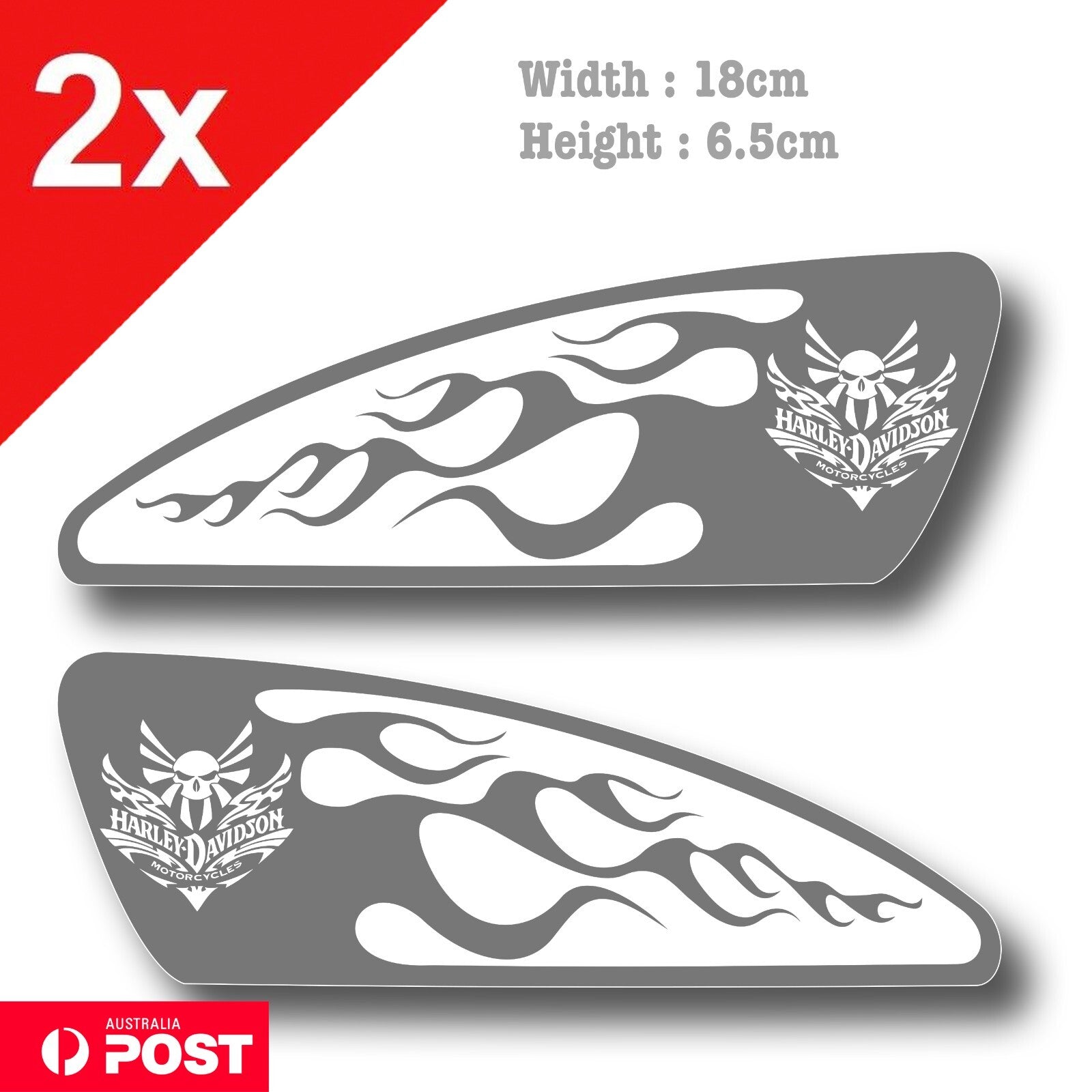 Harley Davidson Motorcycle Fuel Tank Skull Logo Dyna Tank  Sticker