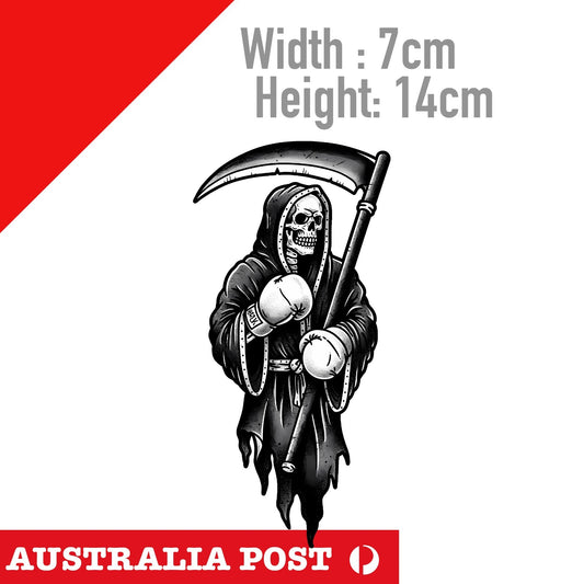 REAPER SKULL BOXER ,Gothic Devil Satan Star 666, lucifer Funny Sticker