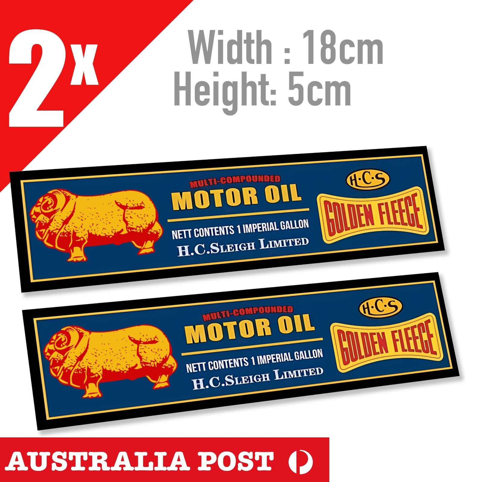 GOLDEN FLEECE Retro Australian Oil Logo Banner Stickers