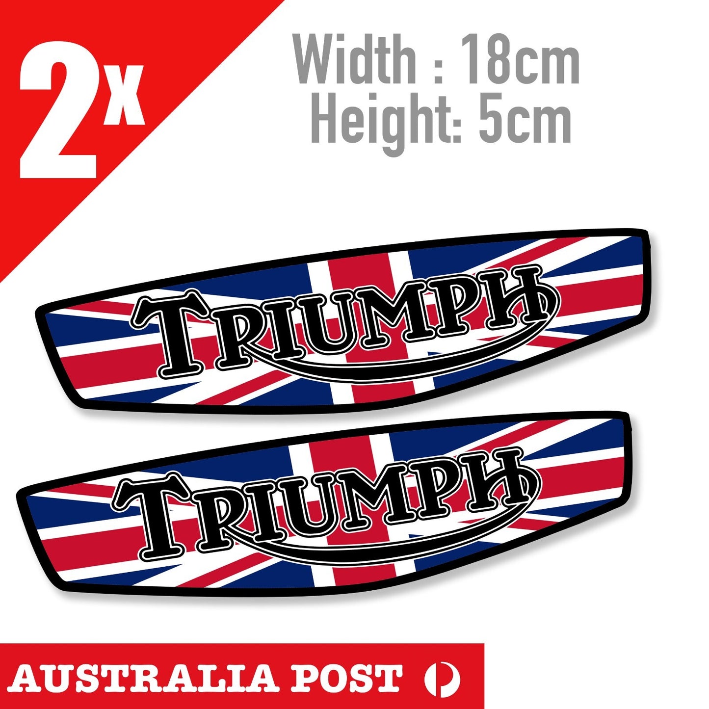 Triumph Motorcycle British Flag Black , Helmet Bike Decal Sticker