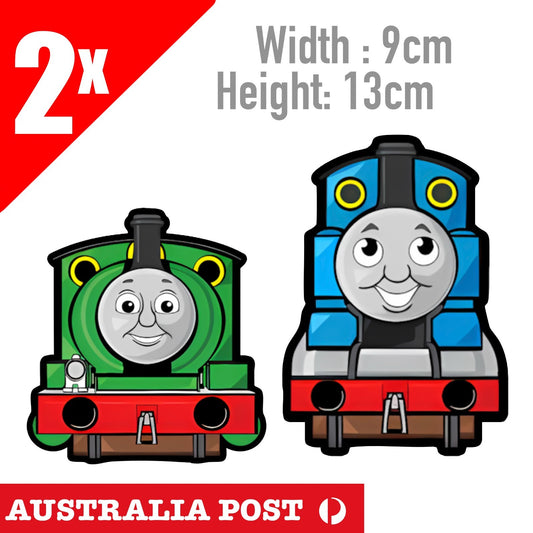 Thomas the Tank Engine  & Percy, The green #6 engine Cartoon   Decal Sticker