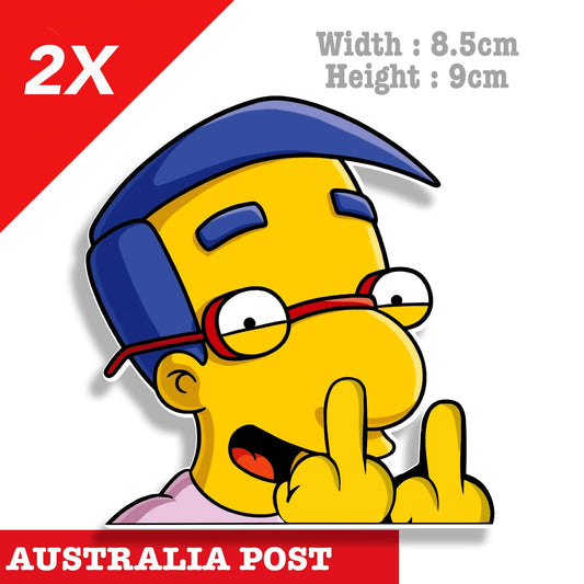 The Simpson Milhouse middle Finger Funny Car Window Stickers