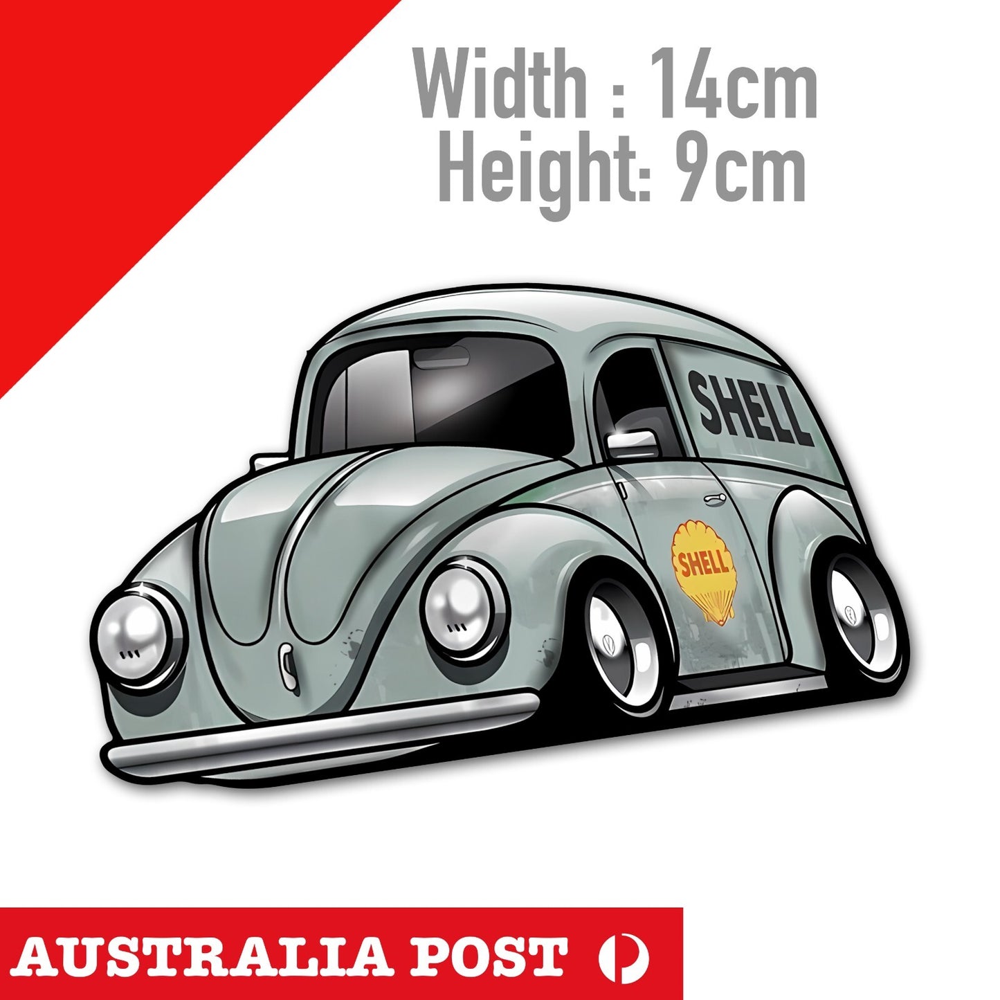 Shell Logo Racing Car , Vintage Sign, Old Sign, Fill Up Here Sticker