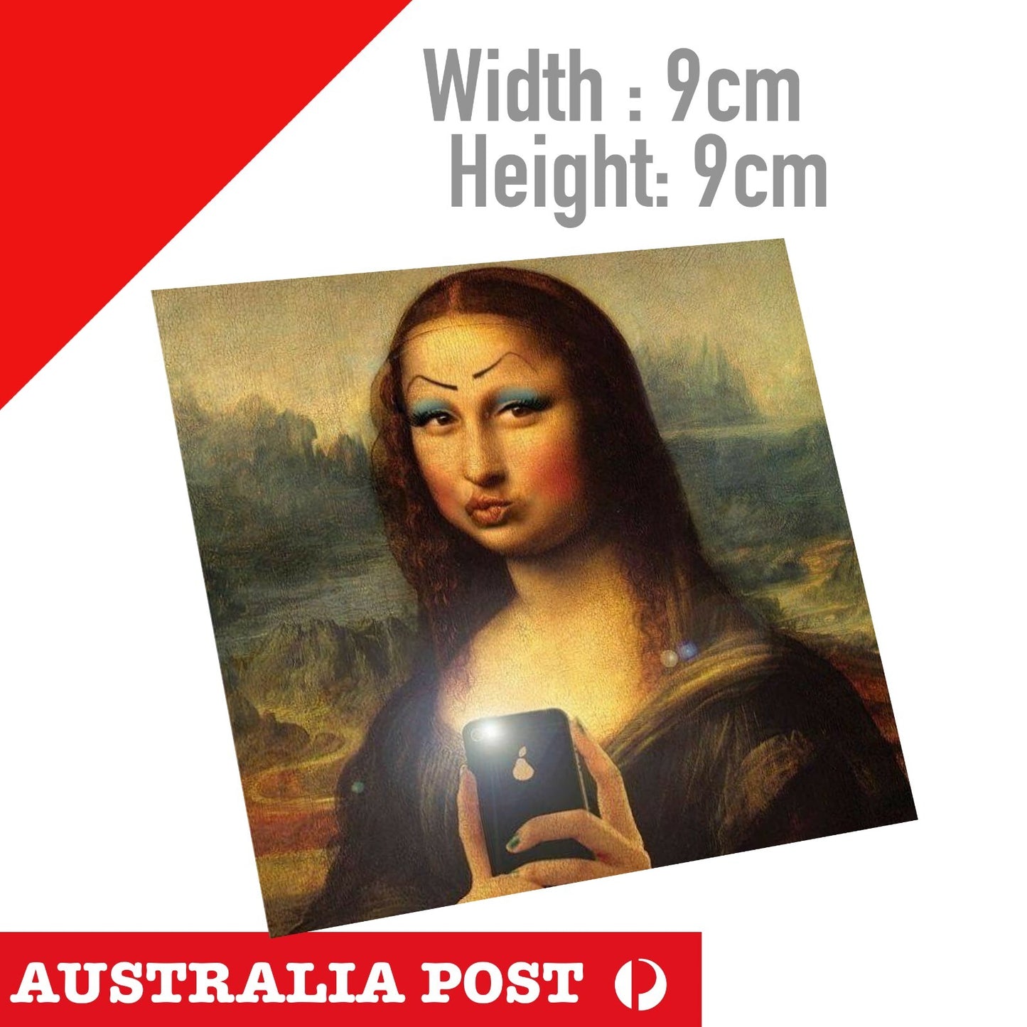 Mona Lisa Funny Selfie Sticker Design Funny Joke Art Sticker