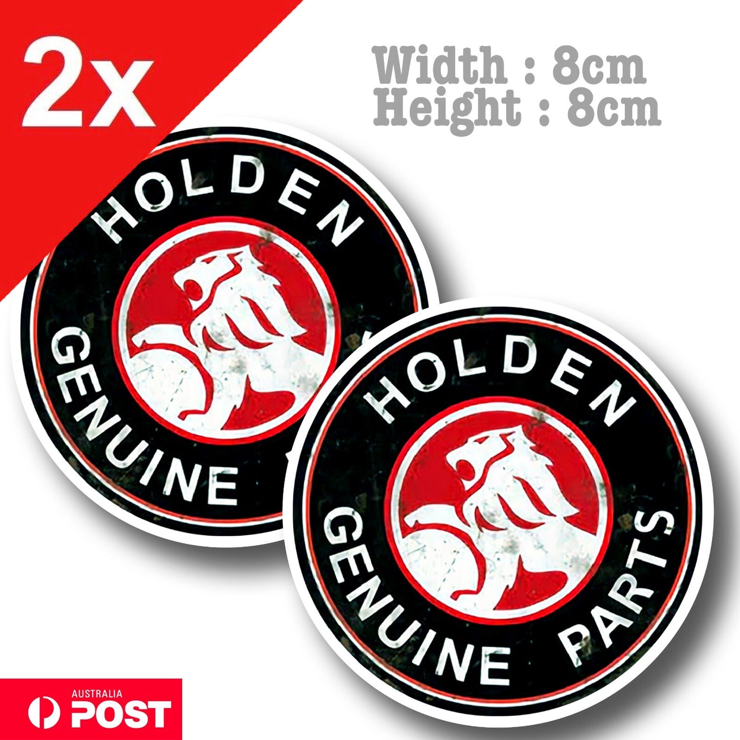 Holden Service Vintage Rusted Sign - HOLDEN logo x2 Genuine Parts Decal Sticker