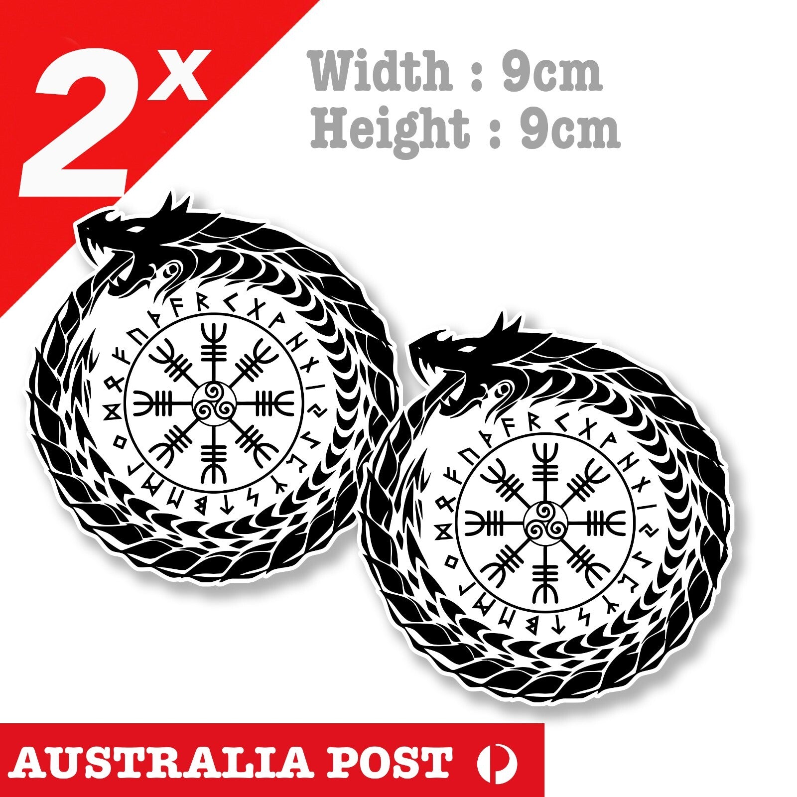 Odin Viking Dragon of Odin badge, mythology badge Stickers