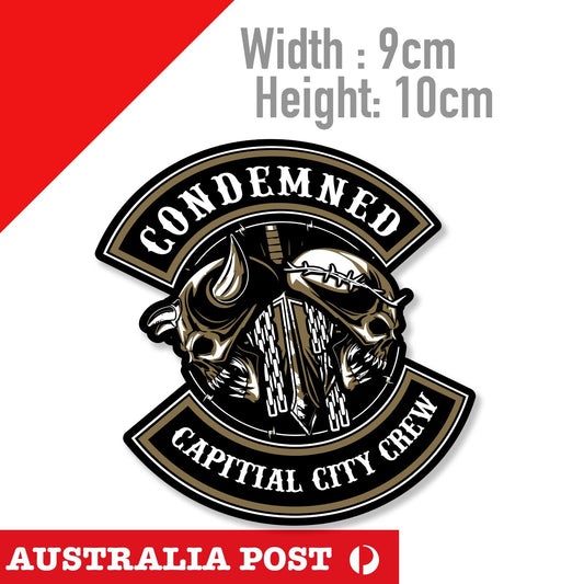 Monster Skull Head Motorcycle Shield , CONDEMNED SKULL Head Sticker