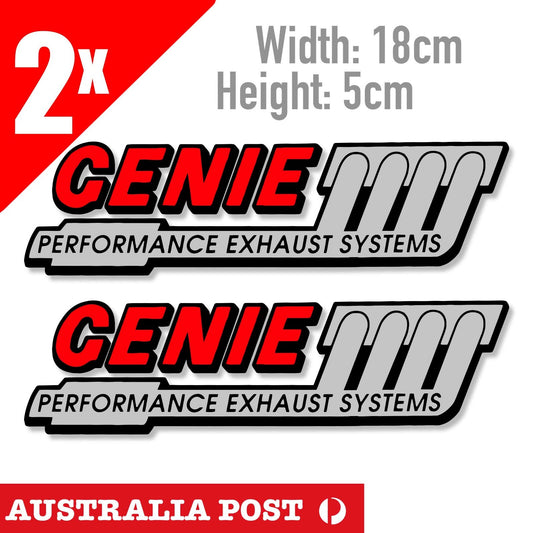 GENIE PERFORMANCE EXHAUST SYSTEMS RACE SPONSOR ADVERTISING PROMO STICKER