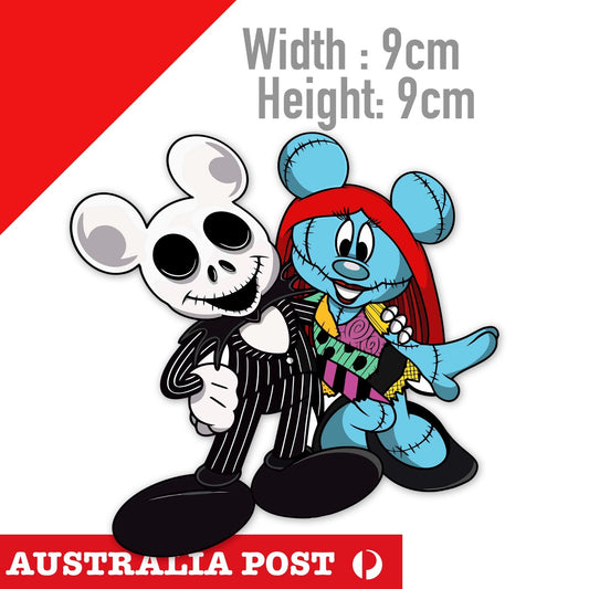 Mickey mouse and Minnie Mouse Disney Cartoon As Sally & Sally Decal Sticker