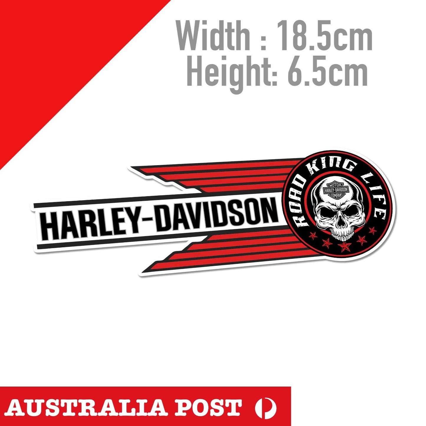 Harley Davidson Skull Head, Road King Life, Fuel Tank Logo,Helmet, Bike Sticker
