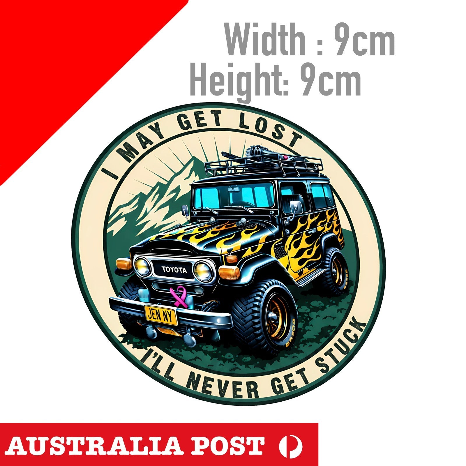 Toyota Land Cruiser Fj  Off Road, 4x4 , 4WD , I May Get Lost Logo Sticker