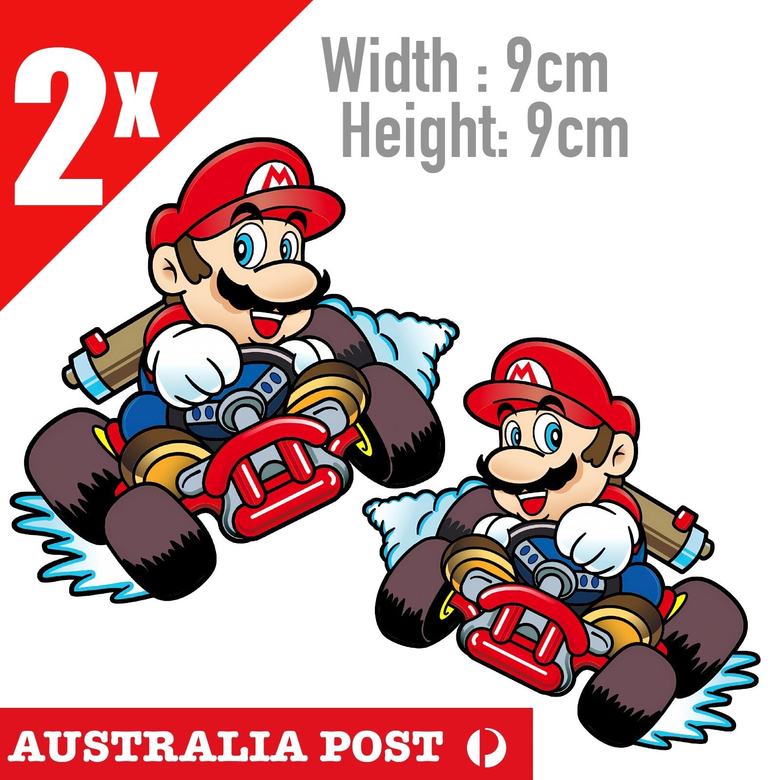 Super Mario Cart Speeding - NINTENDO Super Mario Racing Car Game Stickers