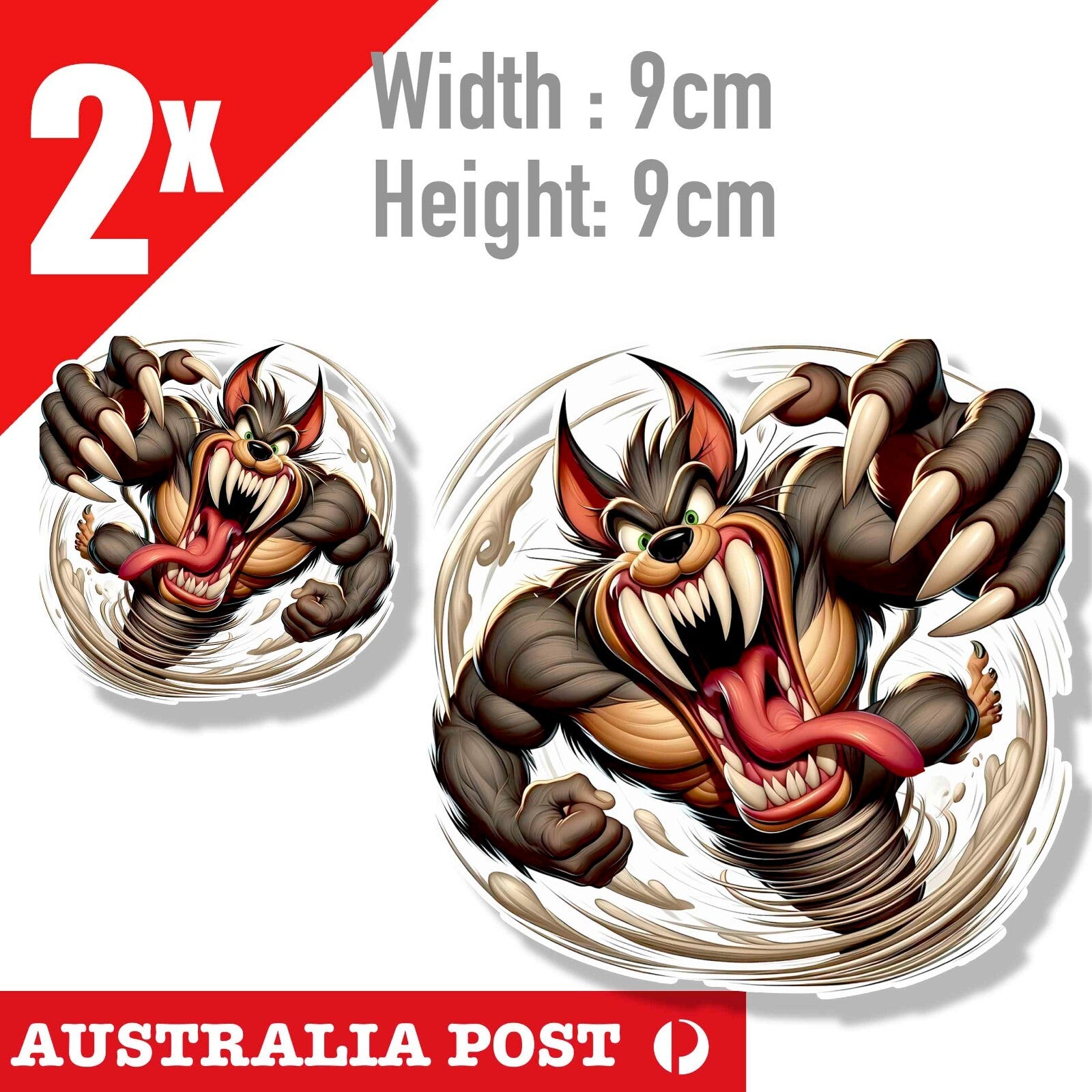 Evil Tasmanian Devil Tornado , Looney Tunes TAZ Funny Cartoon Stickers