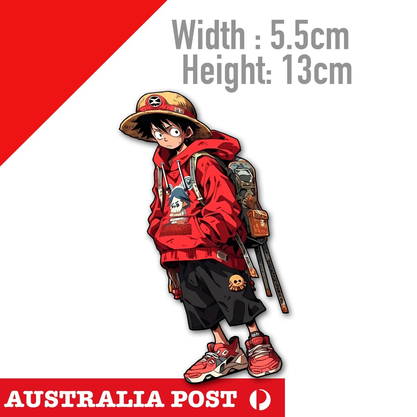 One Piece - Anime - Monkey D. Luffy Chibi  Laptop , Car  Funny JDM Sticker