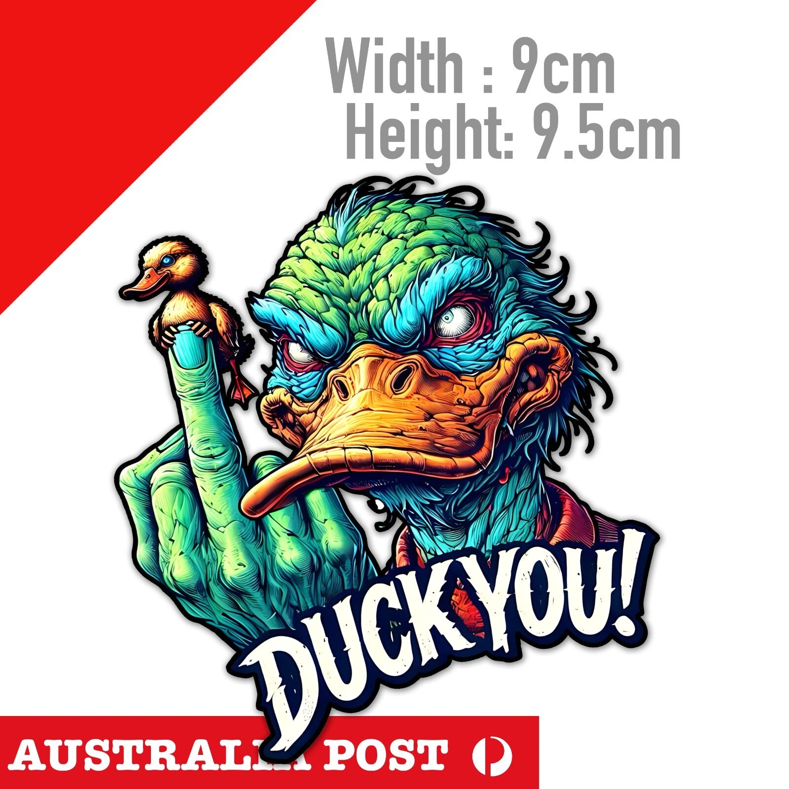 ZOMBIE DUCK DUCK YOU , Funny DUCK YOU  Middle Finger  Sticker