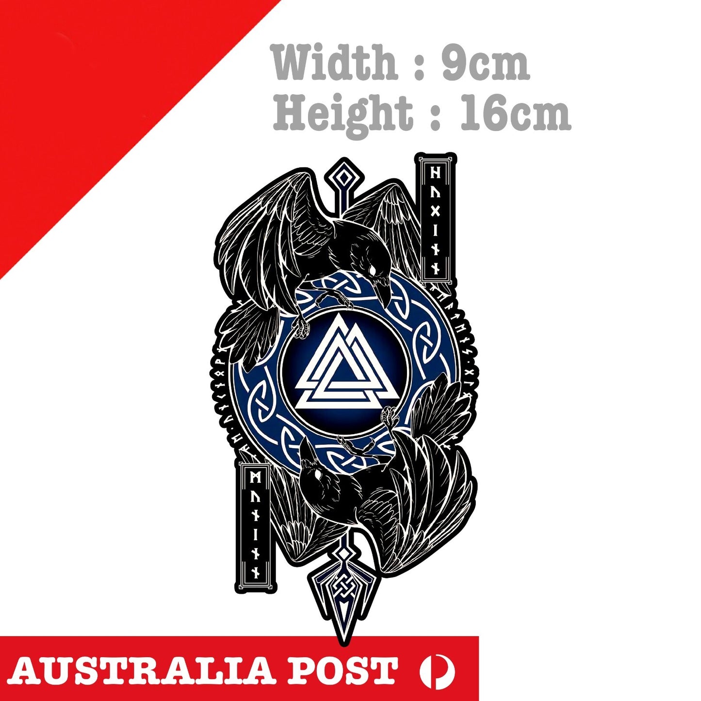 Odin Viking RAVEN Age The Triple Horn of Odin, mythology badge Sticker