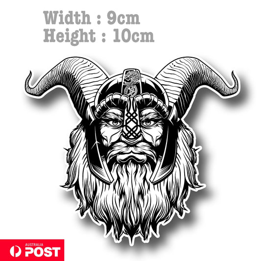 Viking Warrior with Horn Helmet - Odin the Viking Warrior  Sticker