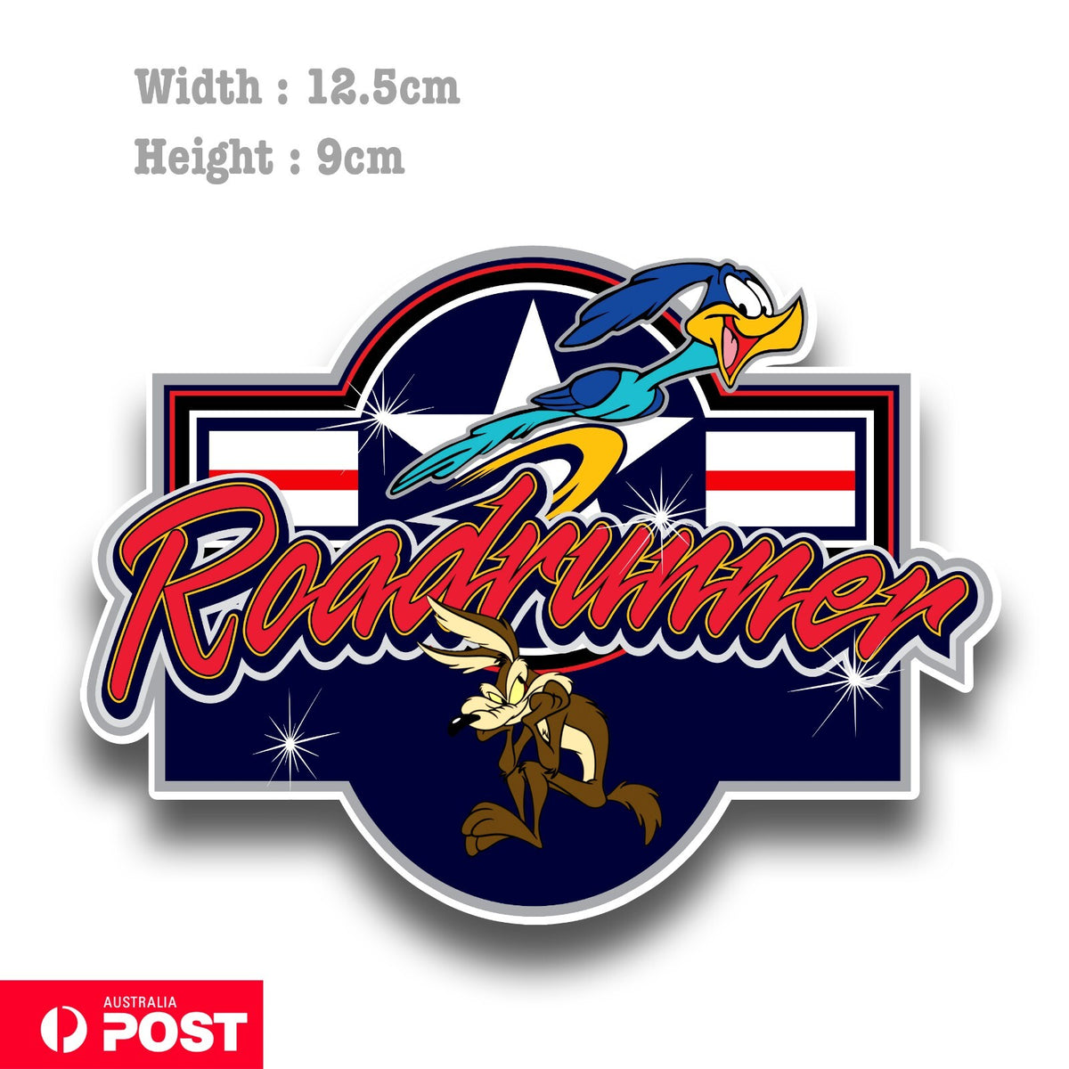 Road Runner and Wile E Coyote Funny Badge Sticker