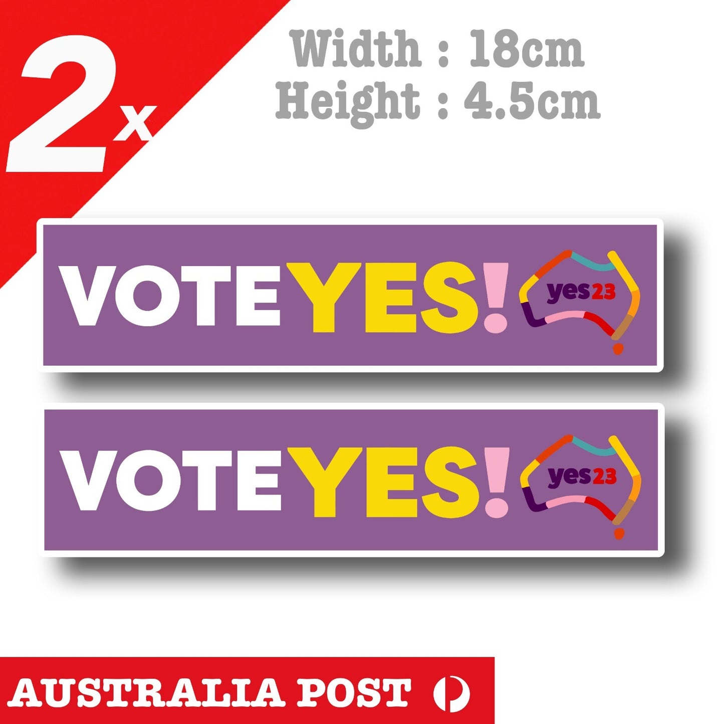 Vote Yes 2023 Australia Map Indigenous Voice to Parliament Banner  Sticker