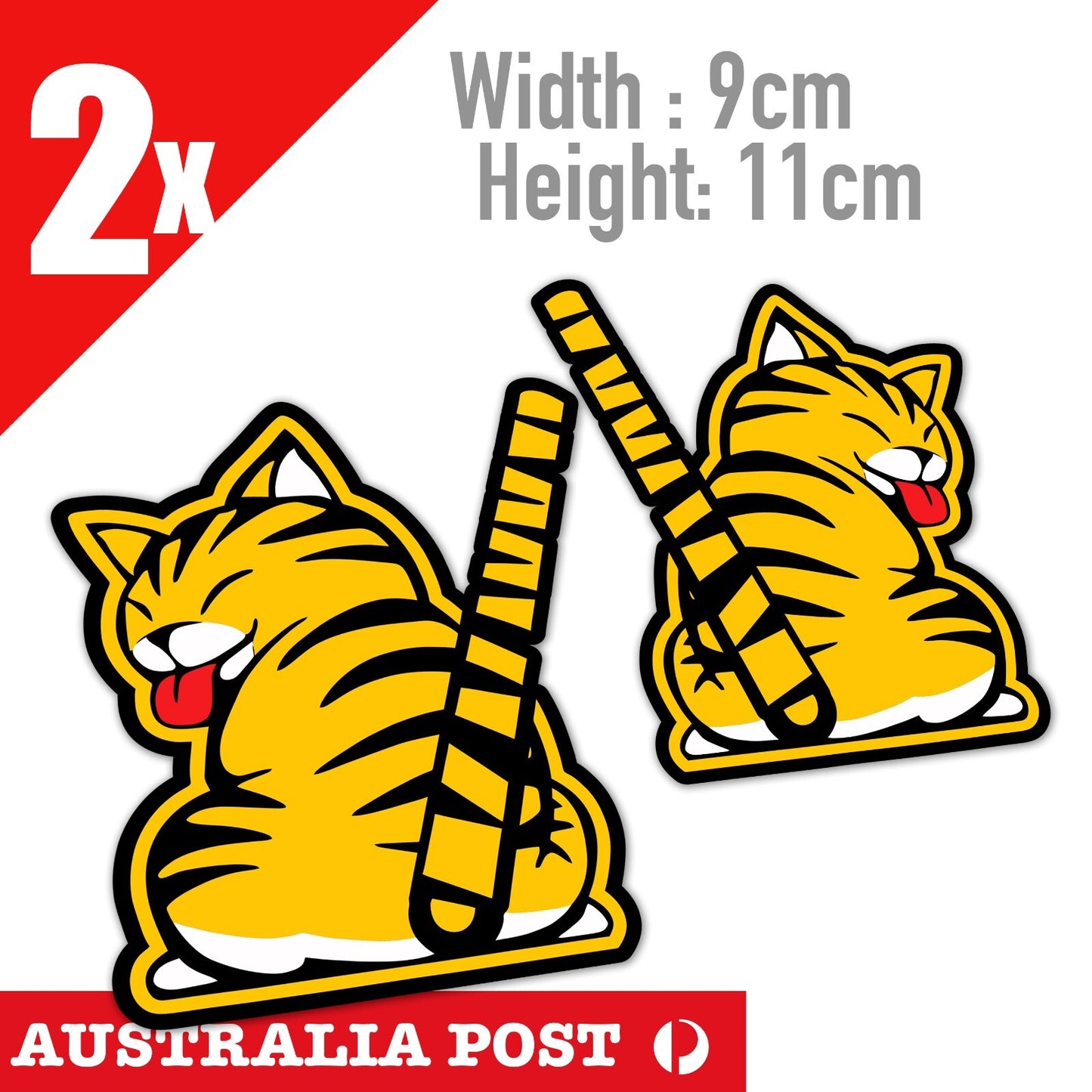 Funny Cat Sticking tongue out Long Tail Funny Car Window Stickers