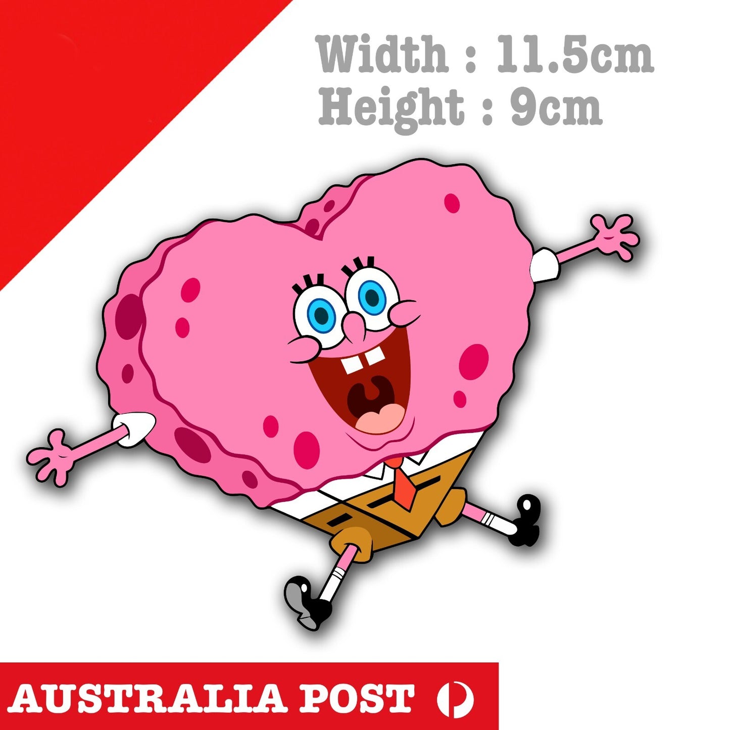 Sponge Bob as Heart Chocolate  Funny Laptop , Car  Decal Sticker