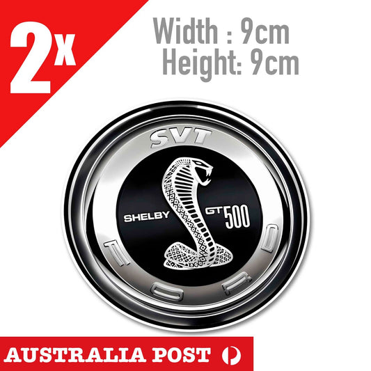 Ford Mustang Shelby Cobra GT500 SILVER Logo Stickers