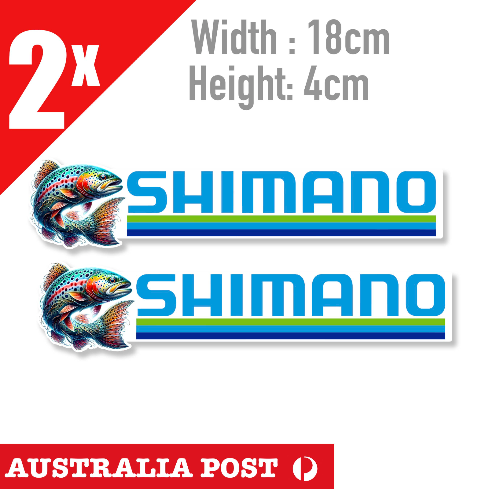 SHIMANO Fishing Banner, Rainbow Trout  Fish Boat Kayak Laptop Window Stickers