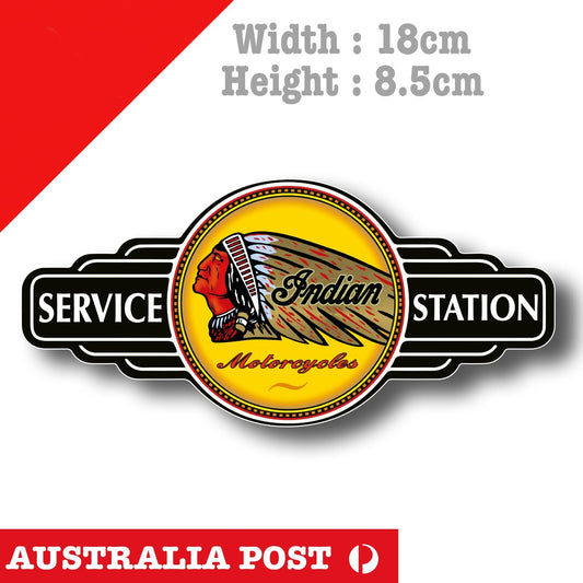 INDIAN Motorcycle Vintage Service Station Logo Sticker