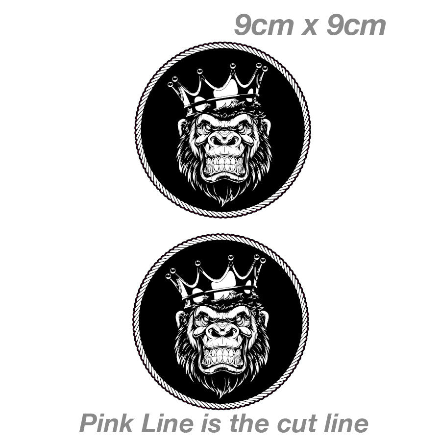Gorilla King Crown Laptop , Car  Vinyl  Sticker 