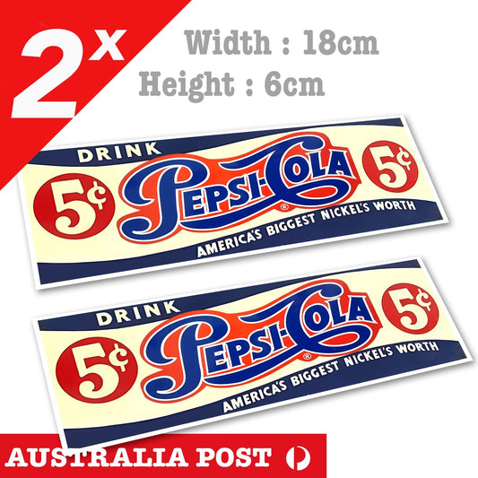 Pepsi Vintage 5cent Banner Old Retro  Sticker