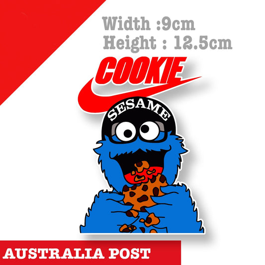 Sesame Street Cookie Monster Nike Logo Funny Logo Sticker